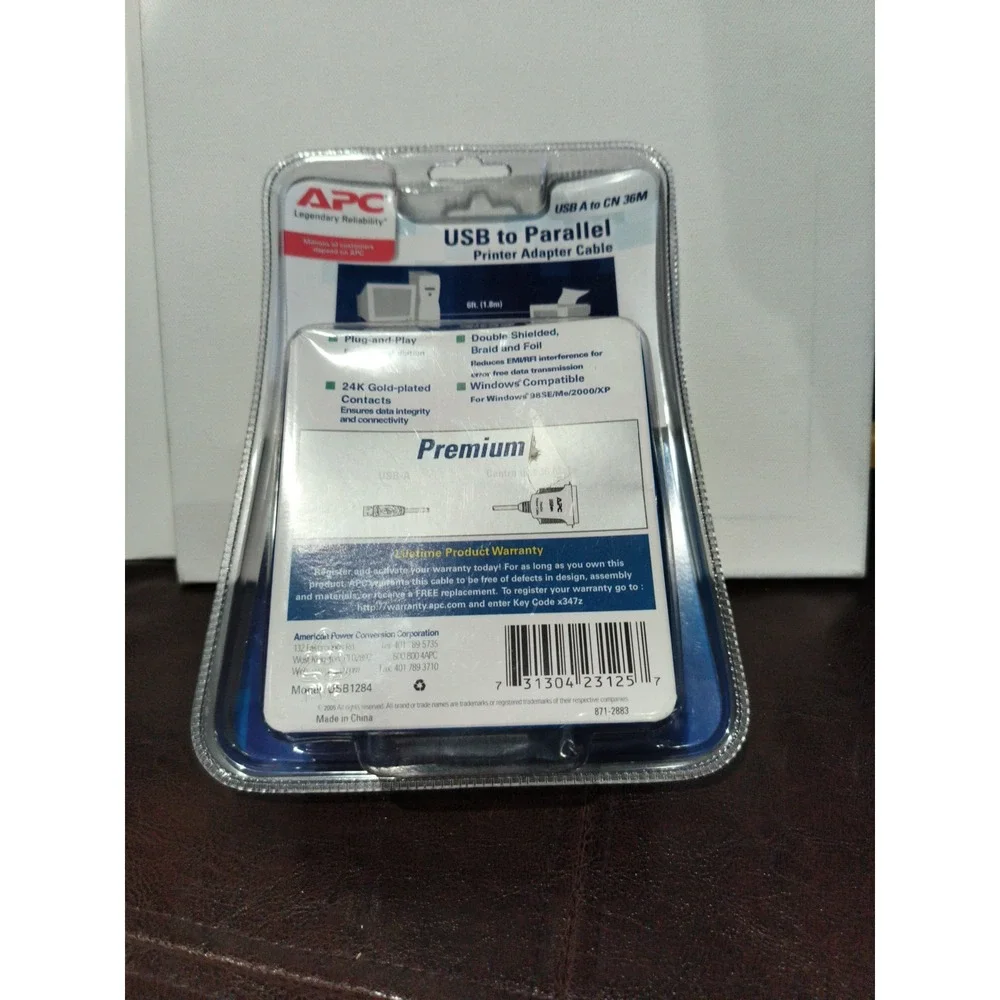NEW! APC USB to PARALLEL Printer Adaptor Cable 6'/1.8m USB1284